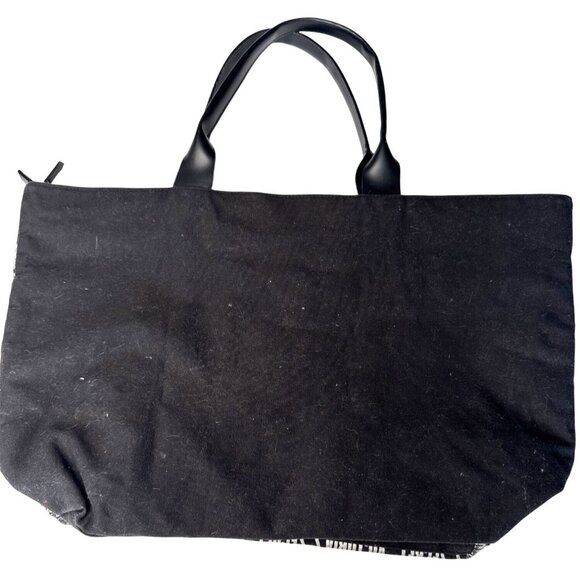 Victorias Secret Large Sequin Tote Bag Black & Silver With Zip Closure - Picture 4 of 10